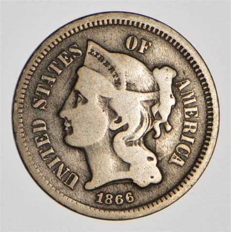 three cent nickel value|1866 3 cent piece worth.